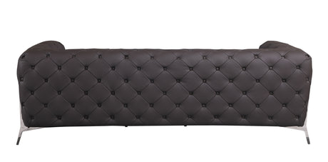 Global United Transitional Top Grain 100% Italian Leather Upholstered Sofa Home Elegance USA