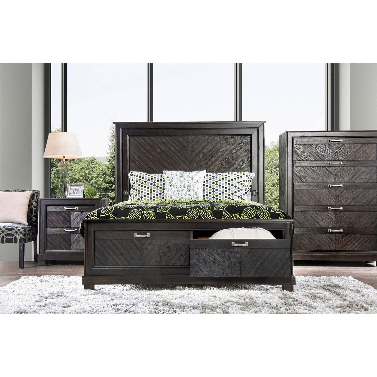 Argyros - 5 Piece Queen Bedroom Set With 2Ns - Espresso | Home Elegance USA