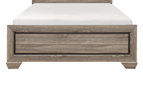 Natural Finish Contemporary Design 1pc Queen Size Bed Dark Under-Paneling Wooden Bedroom Furniture - Home Elegance USA