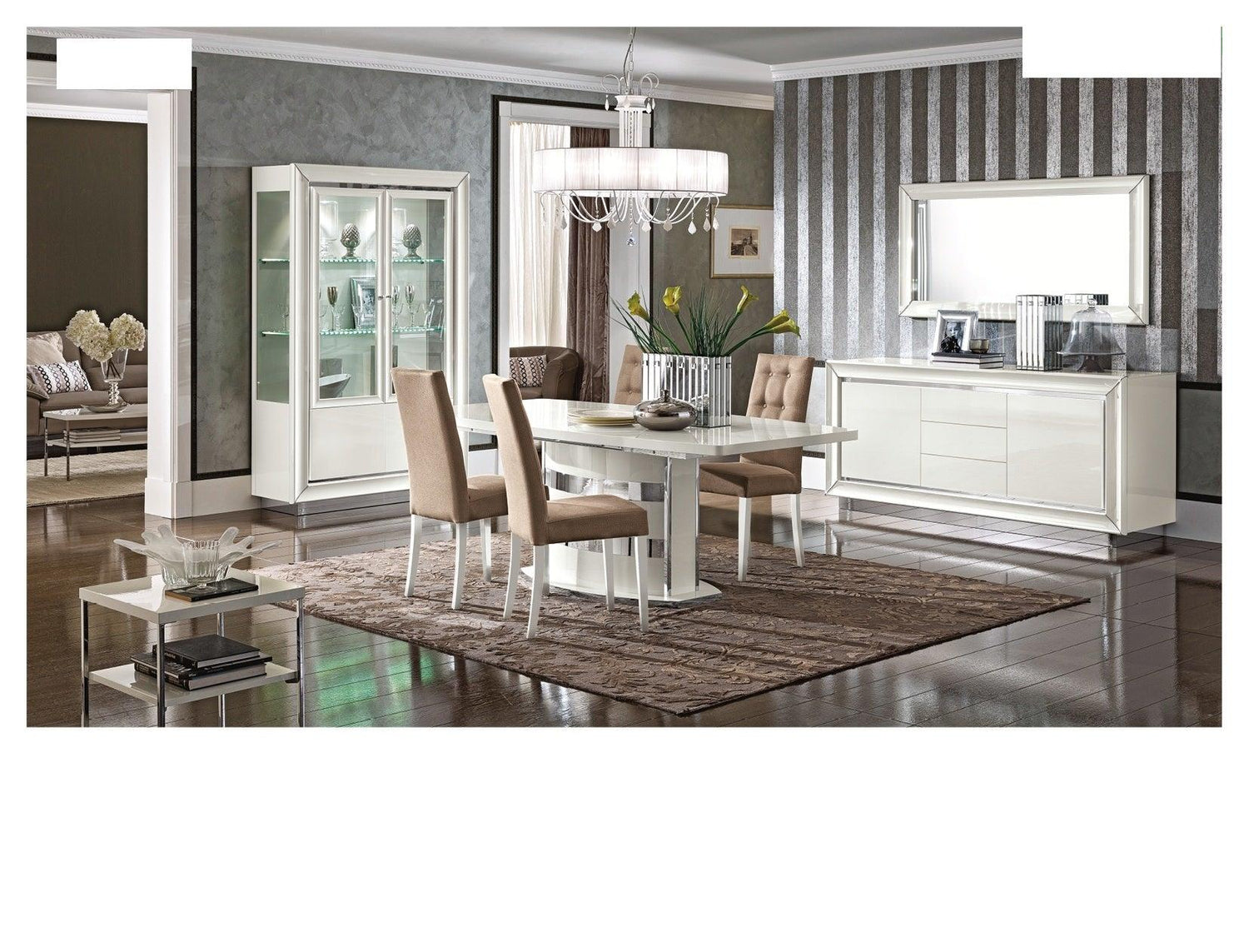 Dama 8 Piece Dining Room Set - Damabiancadtable - 8Set | ESF | Home Elegance USA