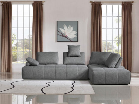 Divani Casa Edgar Modern Grey Fabric Modular Sectional Sofa Vgmb-1765-Gry