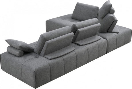 Divani Casa Edgar Modern Grey Fabric Modular Sectional Sofa Vgmb-1765-Gry