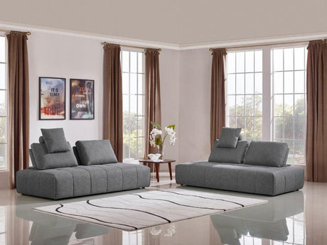 Divani Casa Edgar Modern Grey Fabric Modular Sectional Sofa Vgmb-1765-Gry