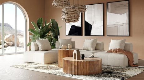 Vig Furniture Divani Casa Mondo - Modern 4 Seat Modular Beige Fabric Sectional