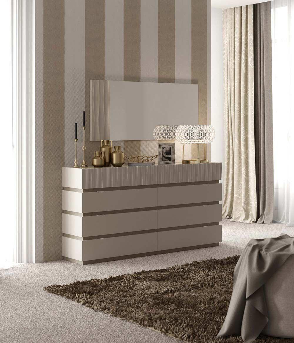 Esf Furniture - Marina Double Dresser With Mirror- Marinaddresser-Mirror