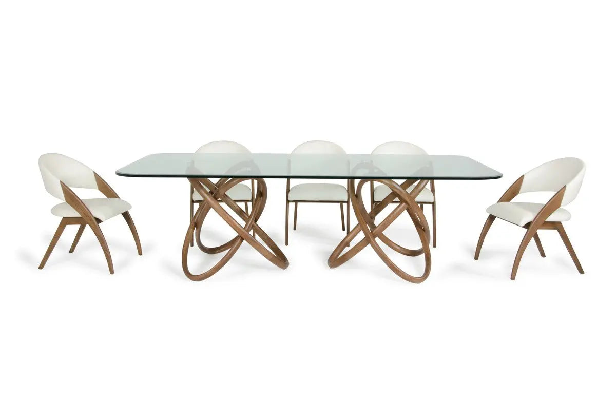 Vig Furniture - Modrest Mason & Lucas Modern Walnut Dining Table Set - Vgcsmason-Set