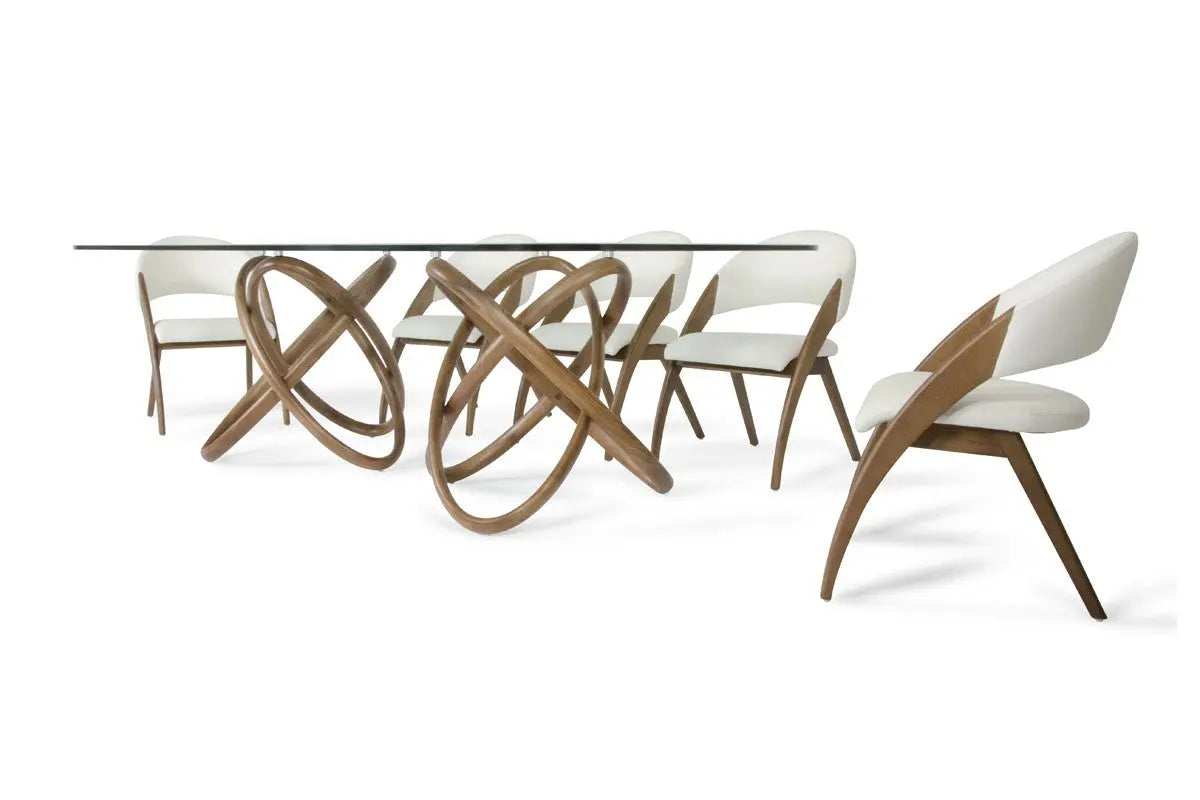 Vig Furniture - Modrest Mason & Lucas Modern Walnut Dining Table Set - Vgcsmason-Set