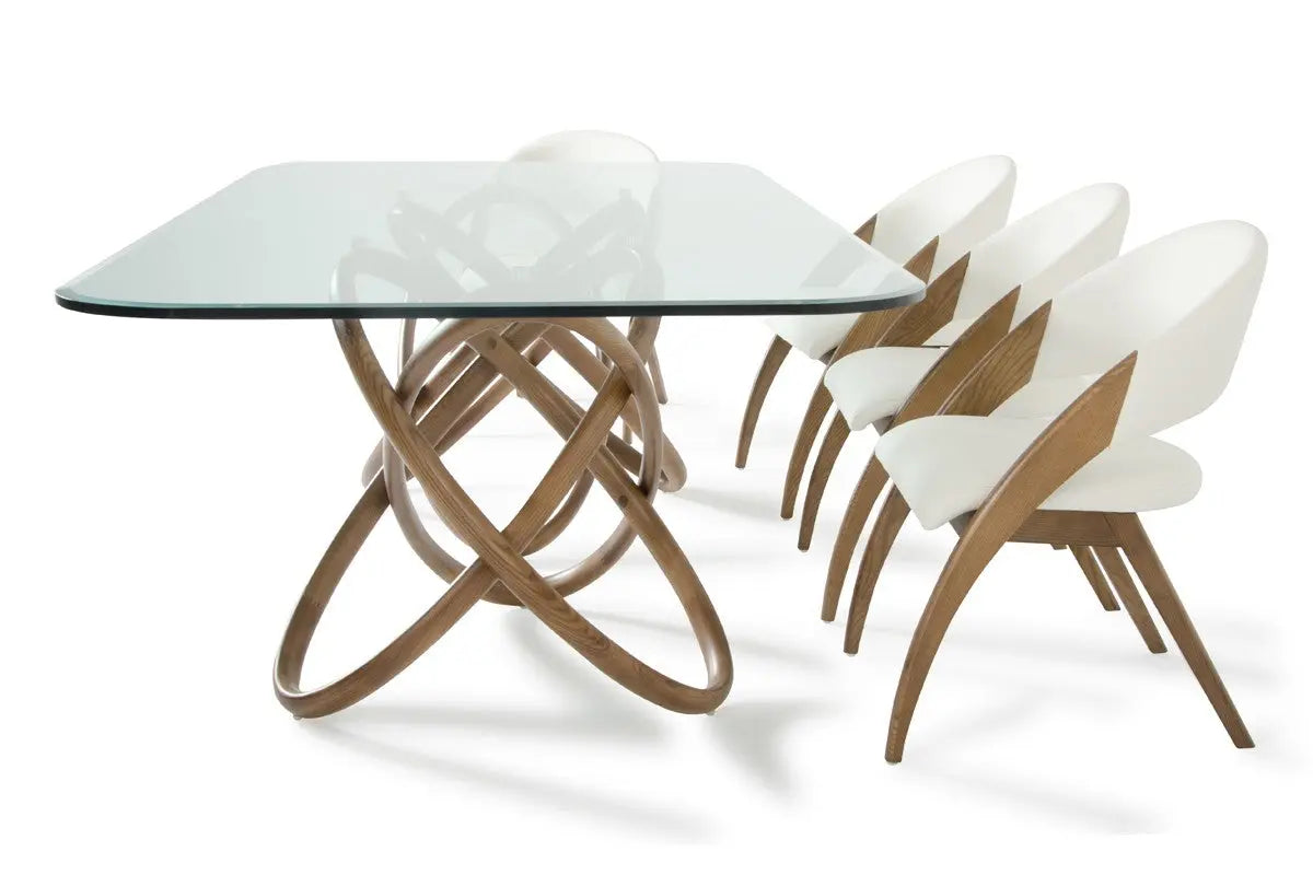 Vig Furniture - Modrest Mason & Lucas Modern Walnut Dining Table Set - Vgcsmason-Set