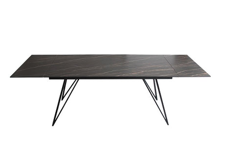 Vig Furniture Modrest Bobby - Modern Black Ceramic Extendable Dining Table