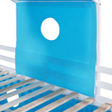 Twin Size Bunk Bed with Slide Blue Tent and Tower - Blue - Home Elegance USA