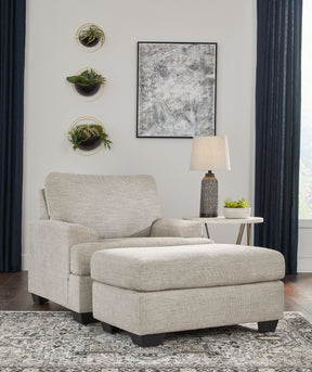 Vayda 2-Piece Chair and Ottoman Set, Pebble Beige | Ashley