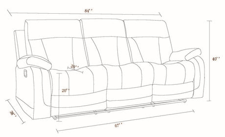 Global United Reclining Transitional Microfiber Fabric Sofa