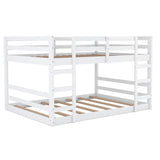 Twin Over Twin Bunk Bed with Ladder, White（OLD SKU：WF282787AAK） - Home Elegance USA