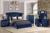 Sophia Queen bed Blue - Home Elegance USA