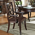 ACME Keenan Arm Chair (Set-2) in Brown Microfiber & Dark Walnut 60258 - Home Elegance USA