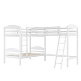 Twin L-Shaped Bunk Bed and Loft Bed - White(OLD SKU :LP000023AAK) - Home Elegance USA