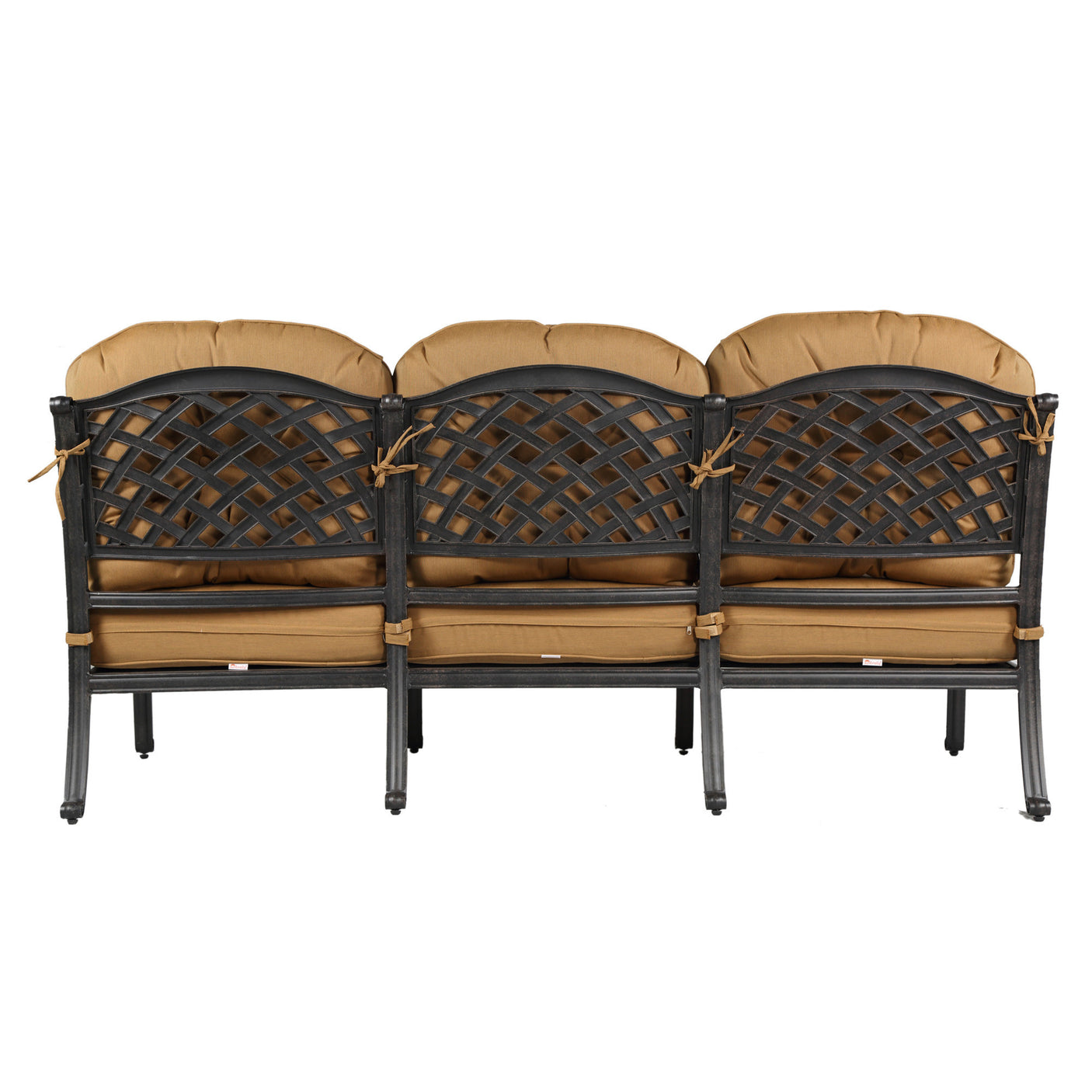 Cast Aluminum 5-Piece High Back Deep Seating Set with Cushions, Brown