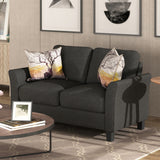 Living Room Furniture Loveseat Sofa and 3-seat  sofa (Black) Home Elegance USA