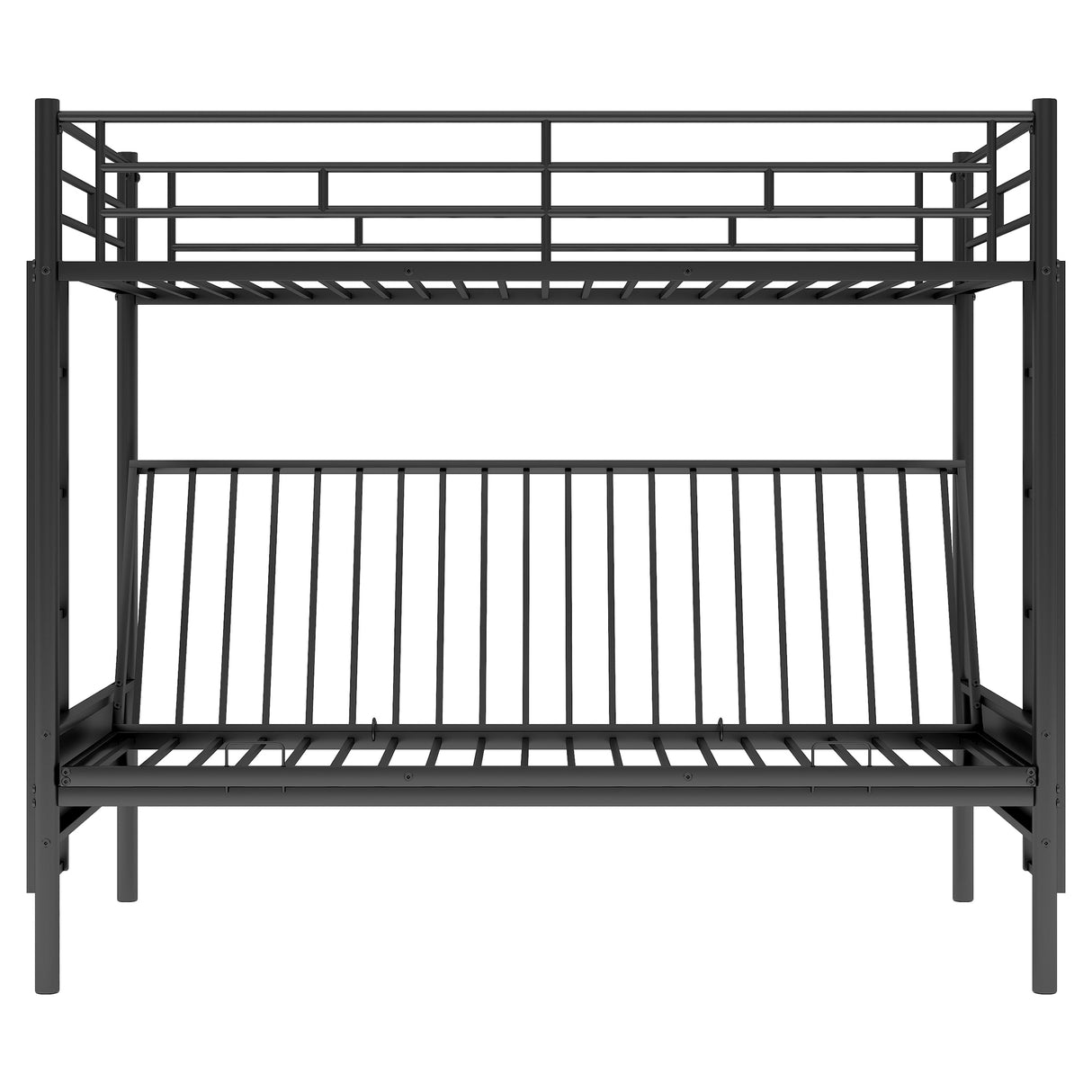 Twin over Full Metal Bunk Bed, Multi-Function,Black(OLD SKU:MF193079AAB) - Home Elegance USA