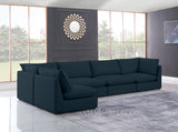 Mackenzie - Modular Sectional 5 Piece- Navy - Home Elegance USA