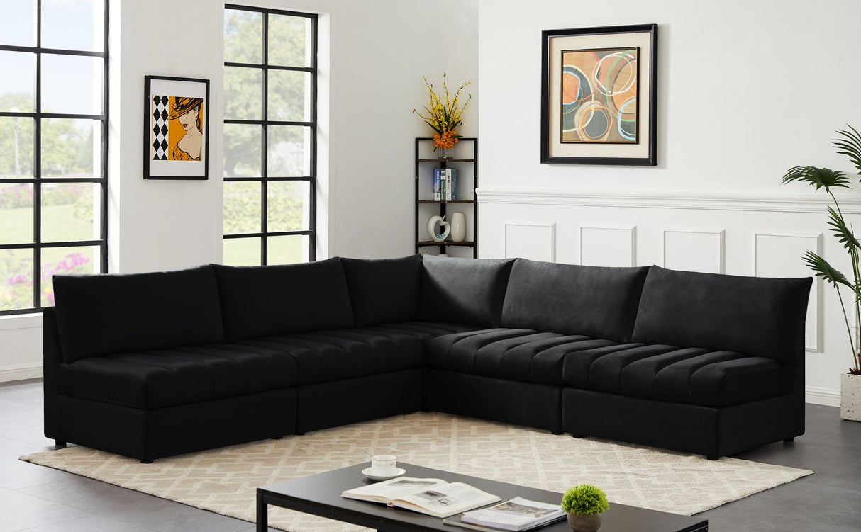 Jacob - Modular Sectional 5 Piece - Black - Home Elegance USA