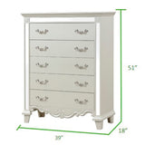 Milan Mirror Framed Chest made with Wood in White - Home Elegance USA