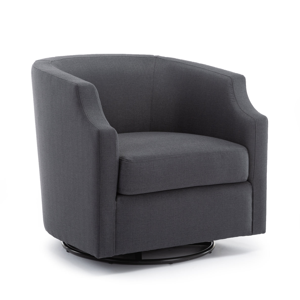 Isabelle Ashen Grey Swivel Glider Barrel Chair - Home Elegance USA