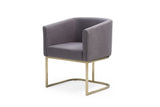 Modrest Yukon Modern Grey Fabric & Antique Brass Dining Chair - Home Elegance USA