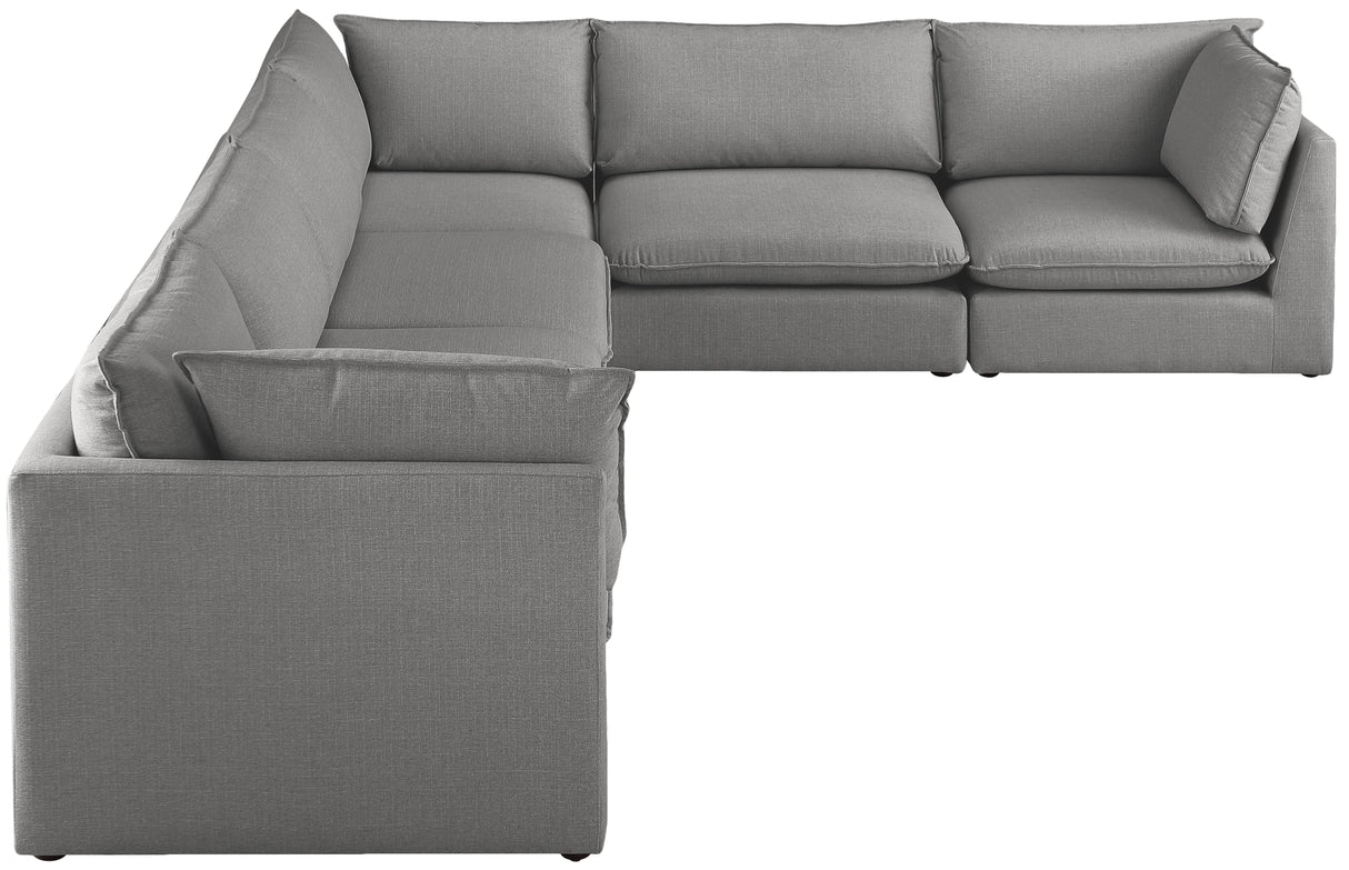 Mackenzie - Modular Sectional 6 Piece - Gray - Fabric - Home Elegance USA