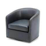 Trenton Swivel Arm Chair - Midnight Blue - Home Elegance USA