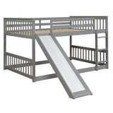 Full over Full  bunk bed with Slide - Home Elegance USA