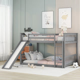 Full over Full  bunk bed with Slide - Home Elegance USA