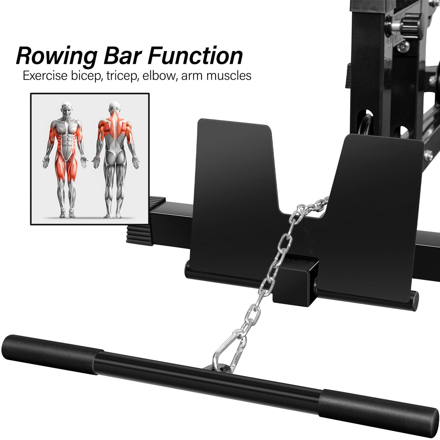 Home Gym Fitness LAT Pulldown and Low Row Cable Machine