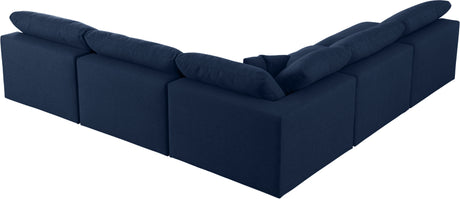 Serene - Cloud 5 Piece Modular Sectional - Navy - Fabric - Home Elegance USA