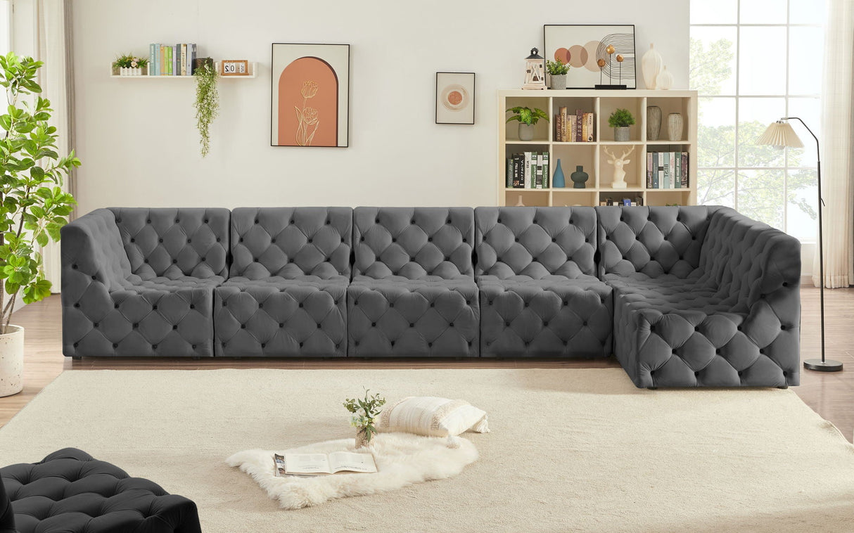 Tuft - Modular Sectional 6 Piece - Gray - Home Elegance USA