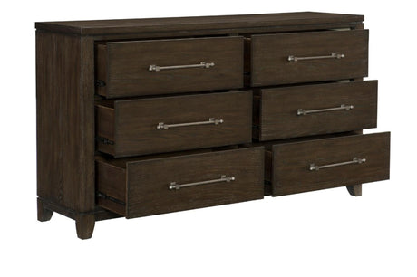 Griggs 6 Piece Queen Bedroom Set In Dark Brown 1669-1-6Set | Homelegance