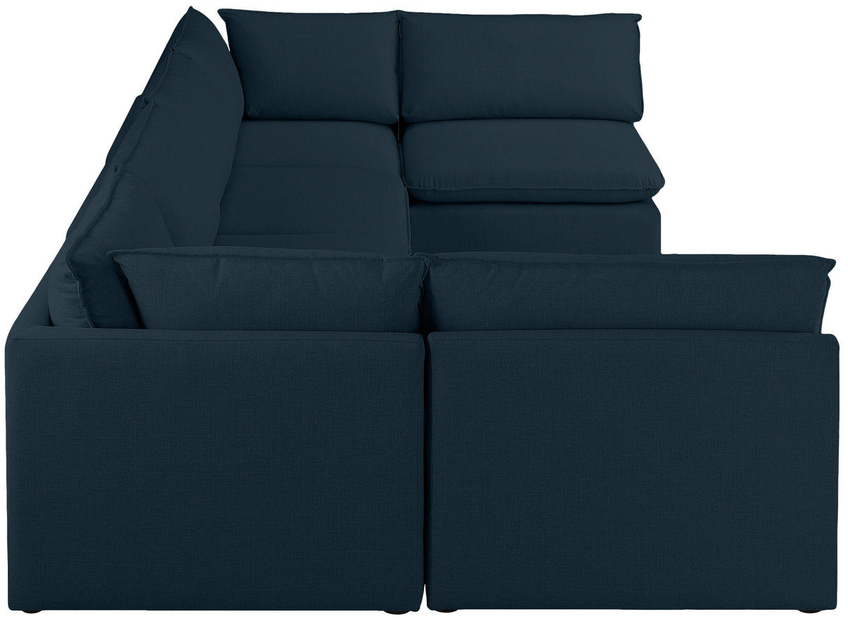 Mackenzie - Modular Sectional 6 Piece - Navy - Modern & Contemporary - Home Elegance USA