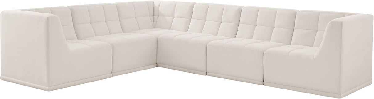 Relax - Modular Sectional 6 Piece - Cream - Fabric - Home Elegance USA