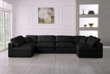 Plush - Cloud Modular Sectional 6 Piece - Black - Fabric - Modern & Contemporary - Home Elegance USA