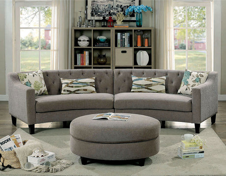 Sarin - Sectional & Ottoman - Warm Gray - Home Elegance USA