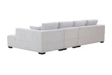 Right Chaise 134'' Mid Century Modern Sofa Couch for Living Room Sofa, Beige - Home Elegance USA