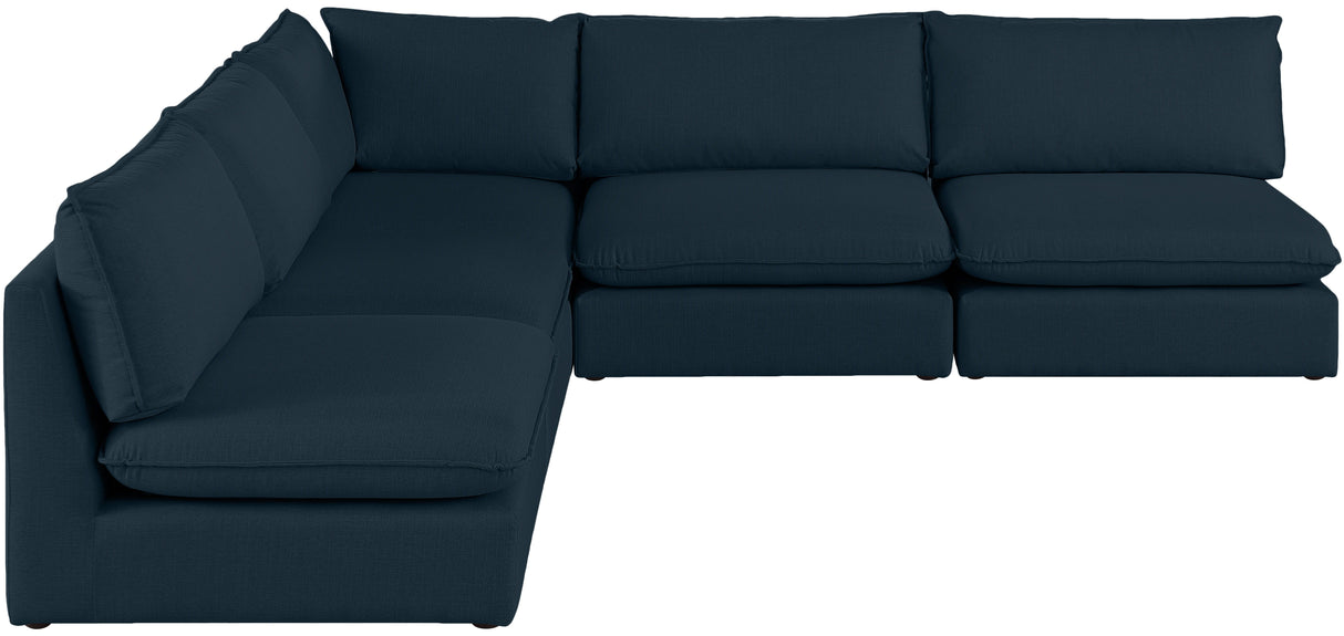 Mackenzie - Modular Sectional 5 Piece - Navy - Home Elegance USA