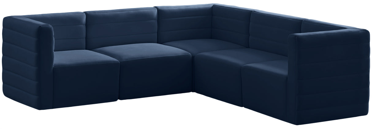 Quincy - Modular Sectional 5 Piece - Navy - Home Elegance USA