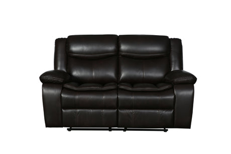 Global United Transitional Leather-Air Reclining Loveseat Home Elegance USA