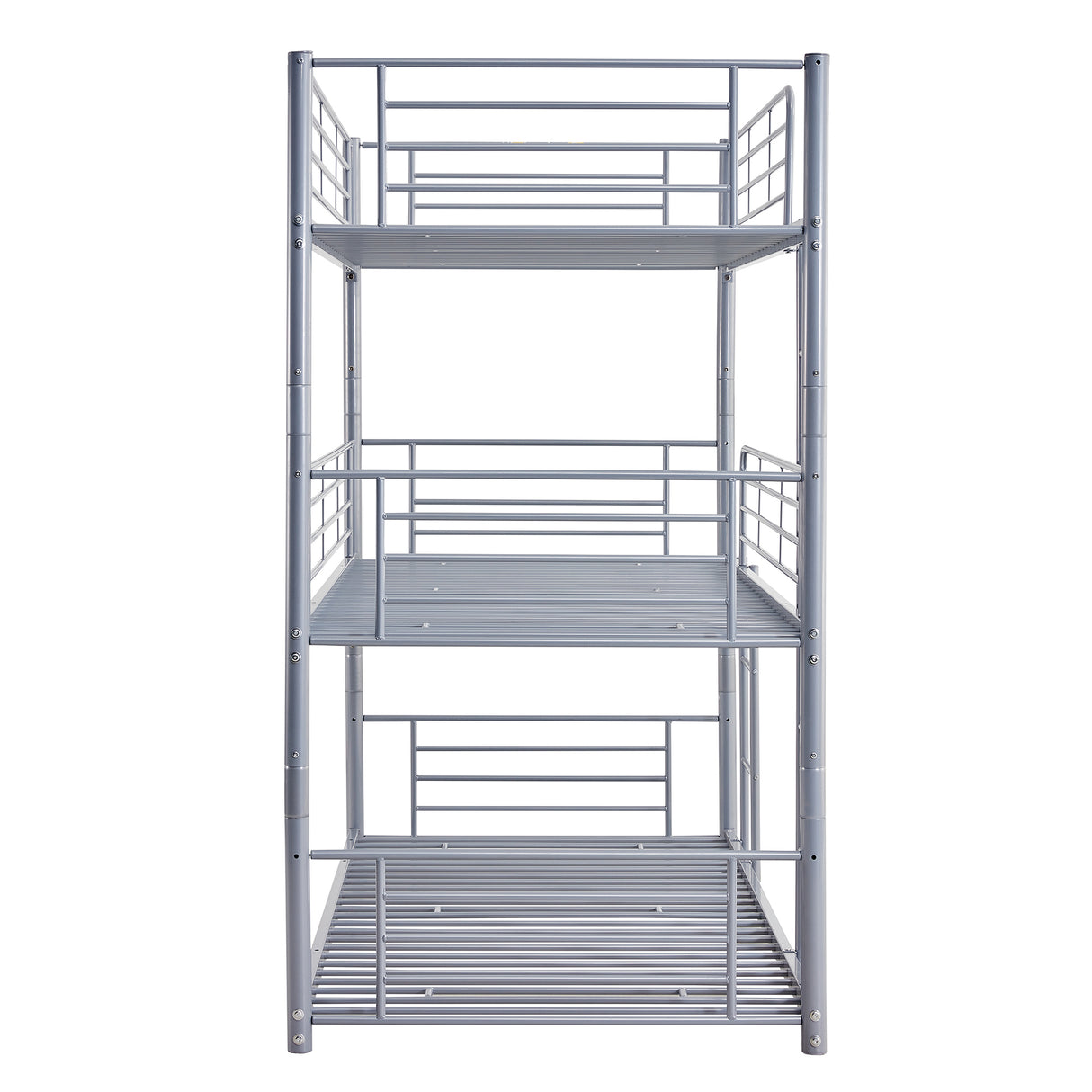 Twin-Twin-Twin Triple Bed with Built-in Ladder, Divided into Three Separate Beds,Gray(OLD SKU:LP000097AAE) - Home Elegance USA