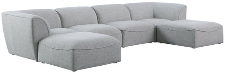 Miramar - Modular Sectional 6 Piece - Gray - Fabric - Home Elegance USA