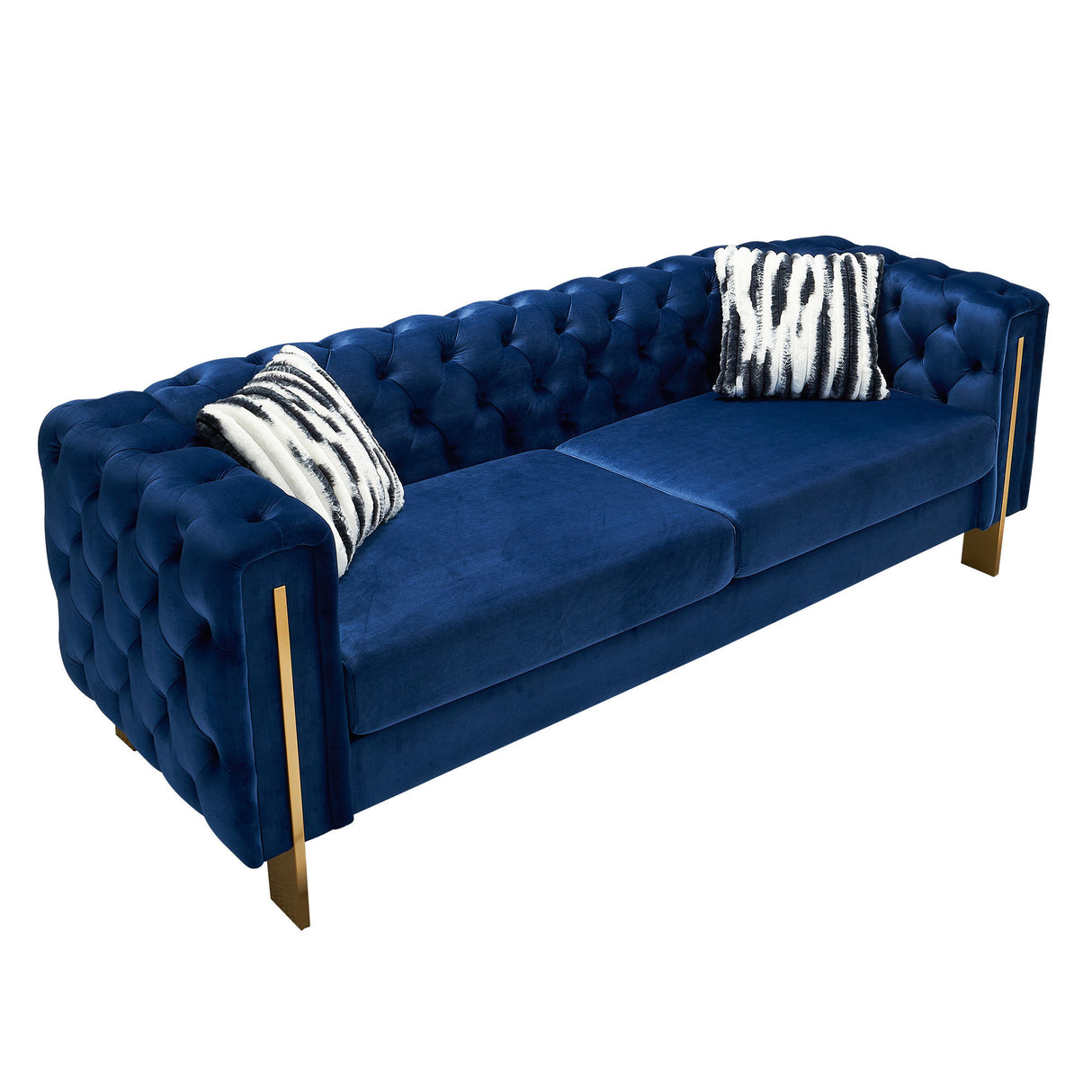 Modern velvet sofa BLUE color Home Elegance USA