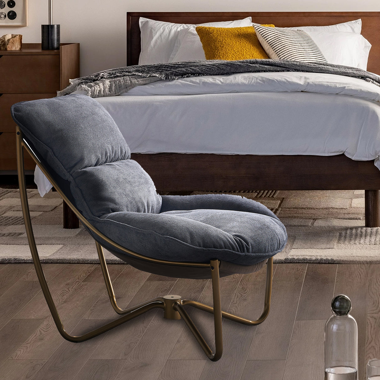 Black Fabric Lounge Chair - Home Elegance USA