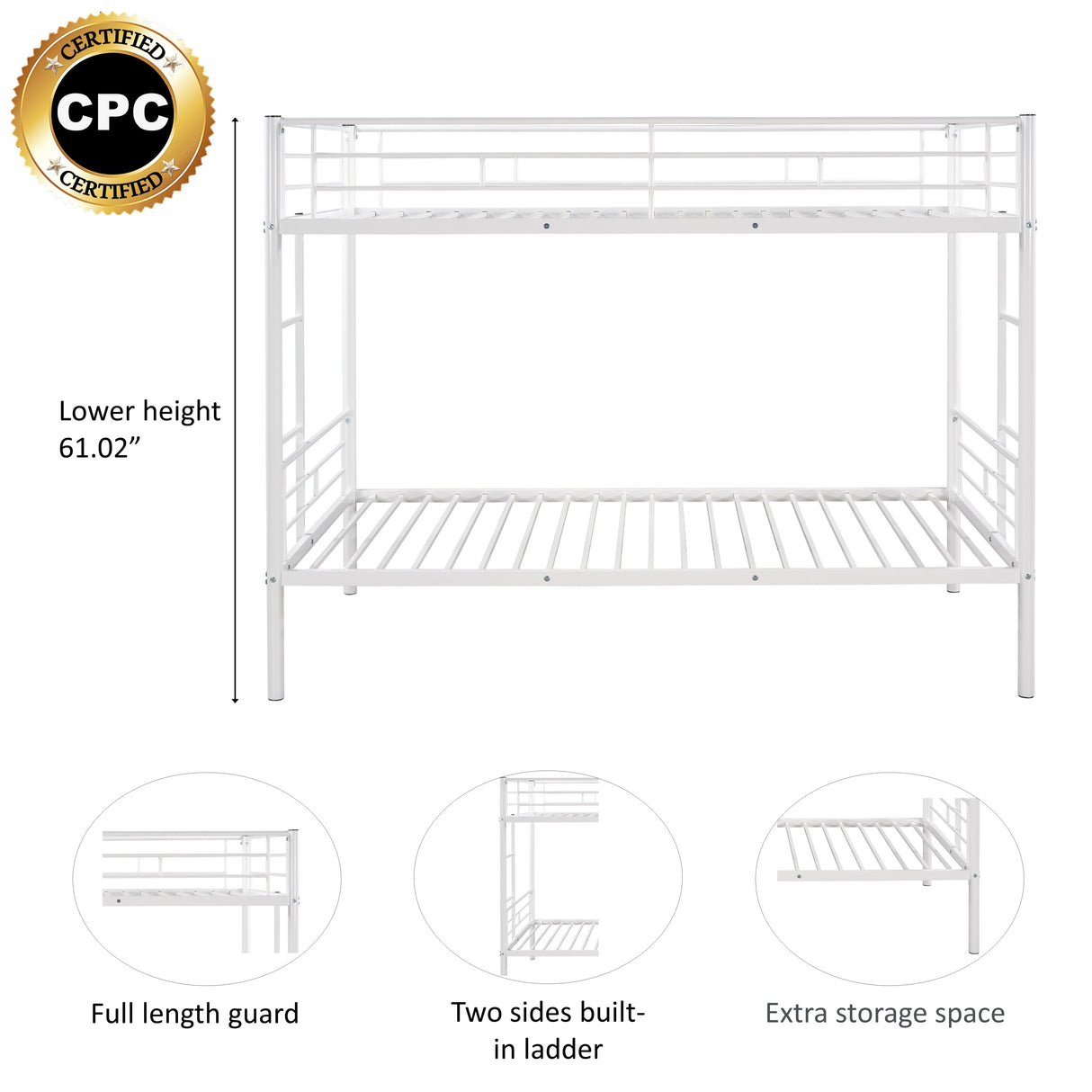 Twin over twin bunk bed (new sku: W42752423) - Home Elegance USA