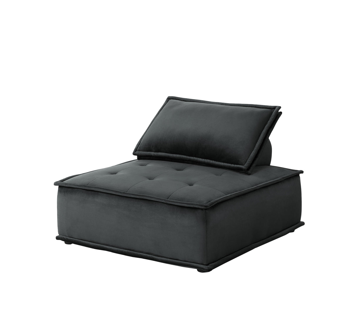Anna Black Velvet Set of 2 Armless Lounge Chair - Home Elegance USA